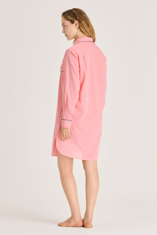 Ultra-Light Cotton Button Down Nightshirt - Coral Peach