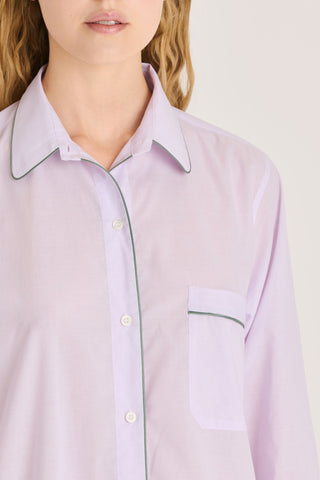 Ultra-Light Cotton Button Down Nightshirt - Lilac