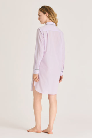 Ultra-Light Cotton Button Down Nightshirt - Lilac