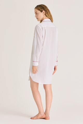 Ultra-Light Cotton Button Down Nightshirt - Pure White