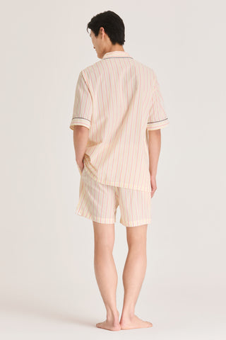 Ultra-Light Cotton Short Pajama Set - Striped - Baby Yellow