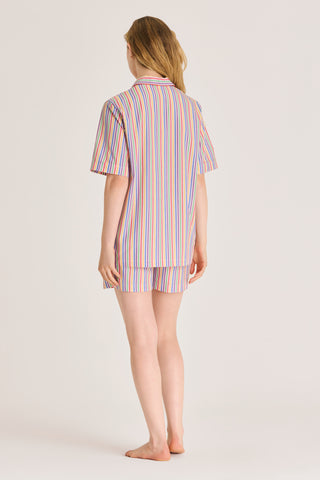 Fine Cotton Short Pajama Set - Striped - Multicolor