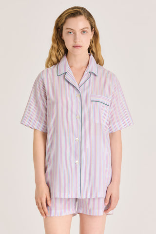 Ultra-Light Cotton Short Pajama Set - Striped - Multicolor