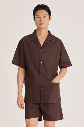 Cotton Short Pajama Set - Chocolate Brown