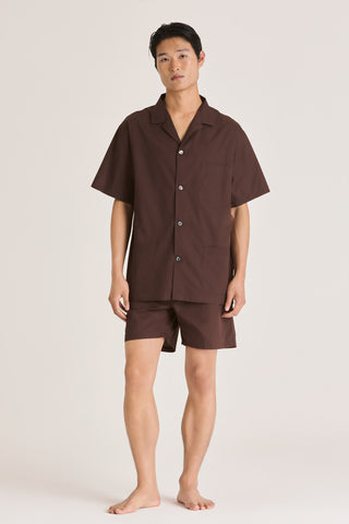 Cotton Short Pajama Set - Chocolate Brown