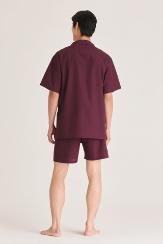 Cotton Short Pajama Set - Burgundy
