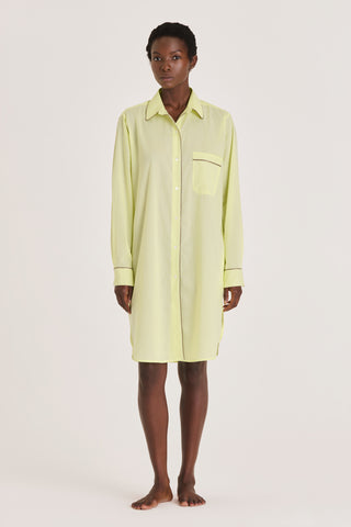 Ultra-Light Cotton Button Down Nightshirt - Limoncello