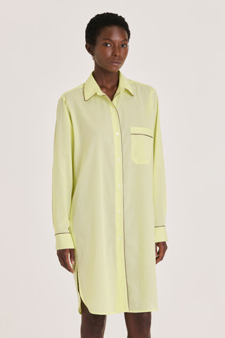 Ultra-Light Cotton Button Down Nightshirt - Limoncello