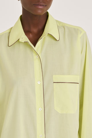 Ultra-Light Cotton Button Down Nightshirt - Limoncello