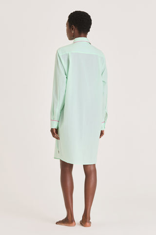 Ultra-Light Cotton Button Down Nightshirt - Mint