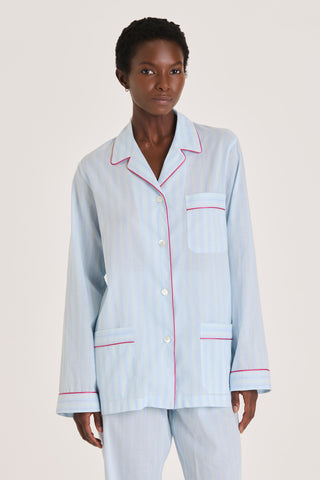 Ultra-Light Cotton Pajama Set - Striped - Mint and Sky