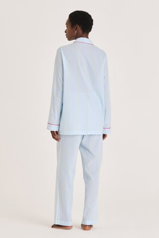Ultra-Light Cotton Pajama Set - Striped - Mint and Sky