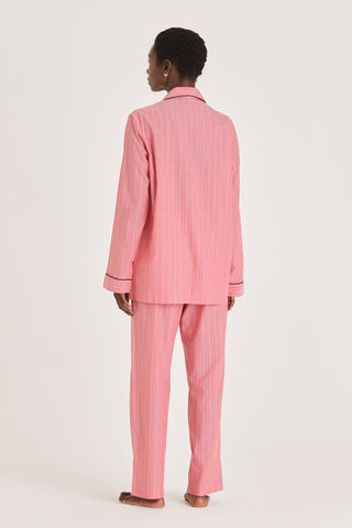 Ultra-Light Cotton Pajama Set - Pinstriped - Watermelon