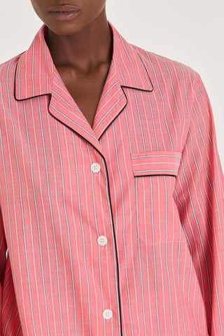 Ultra-Light Cotton Pajama Set - Pinstriped - Watermelon