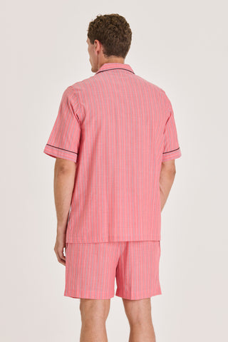 Ultra-Light Cotton Short Pajama Set - Pinstriped - Watermelon