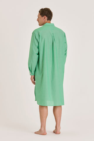 Ultra-Light Cotton Classic Collar Nightshirt - Apple Green