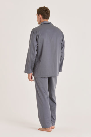 Cotton Twill Pajama Set - Charcoal Gray