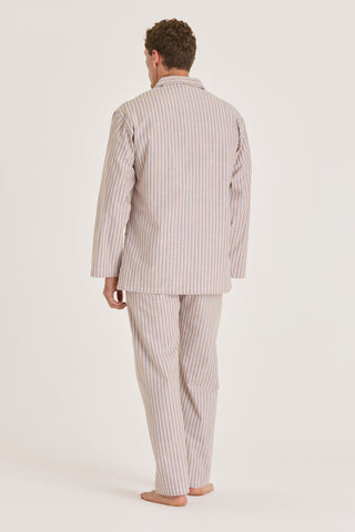 Cotton Pajama Set - Pinstriped - Sand
