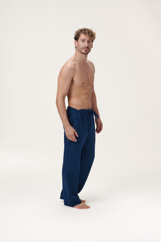 Premium Cotton Flannel Lounge Pants - Navy Blue