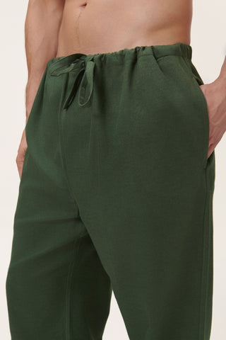 Premium Cotton Flannel Lounge Pants - Moss Green