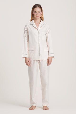 Soft Cotton Pajama Set - Striped - Rose