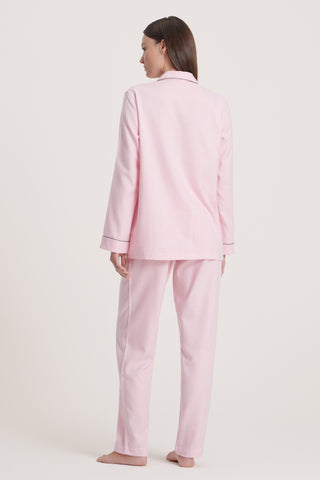 Cotton Flannel Pajama Set - Baby Houndstooth - Rose