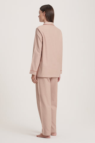 Premium Cotton Flannel Pajama Set - Sand