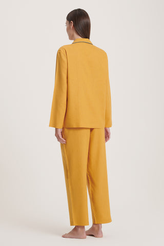 Linen-Bamboo Pajama Set - Ocher Yellow