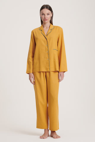 Linen-Bamboo Pajama Set - Ocher Yellow