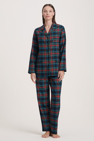 Premium Cotton Flannel Pajama Set - Classic Tartan
