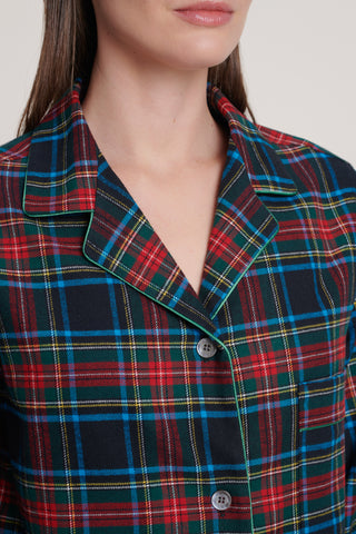 Premium Cotton Flannel Pajama Set - Classic Tartan