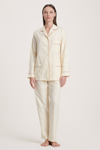 Soft Cotton Pajama Set - Striped - Limoncello Yellow