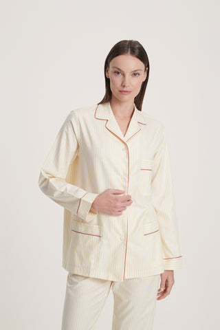 Soft Cotton Pajama Set - Striped - Limoncello Yellow