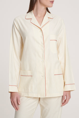 Soft Cotton Pajama Set - Striped - Limoncello Yellow