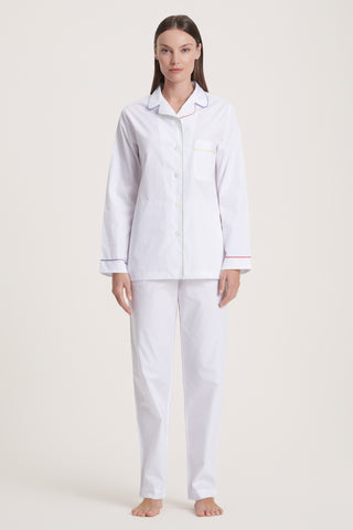 Rainbow Cotton Pajama Set - Pure White