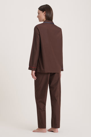 Rainbow Cotton Pajama Set - Chocolate Brown