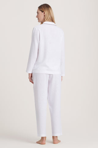 Linen-Bamboo Pajama Set - Pure White
