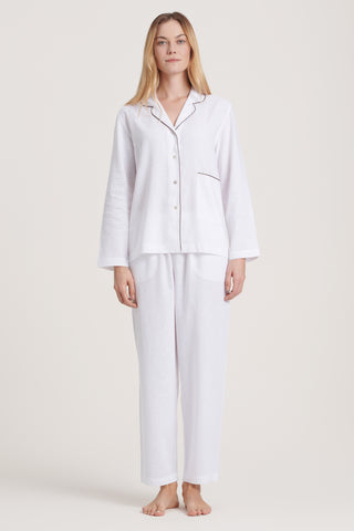 Linen-Bamboo Pajama Set - Pure White