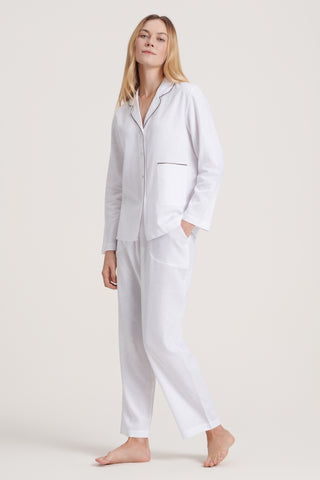 Linen-Bamboo Pajama Set - Pure White