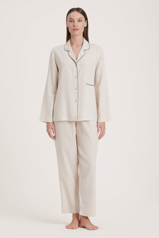 Linen-Bamboo Pajama Set - Raw Linen