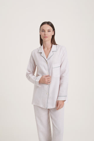 Pure Linen Pajama Set - Ivory