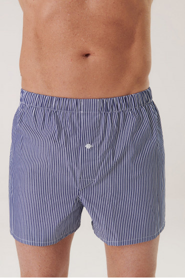 Poly Cotton Striped Mens Woven Boxer Shorts, Blue at Rs 145 in Kolkata